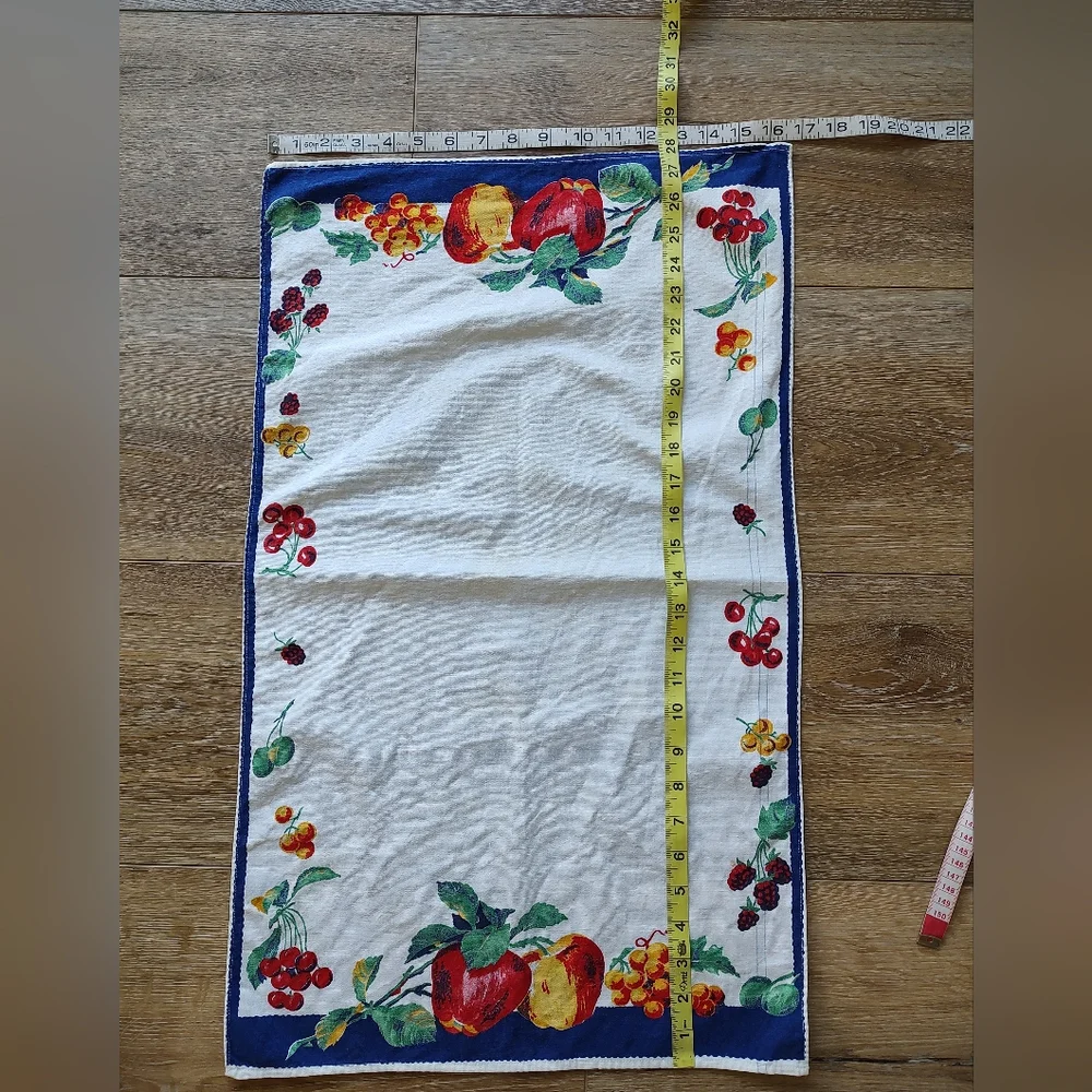 Wilendur Vintage Tea Towel 50s Berries Apples MCM
